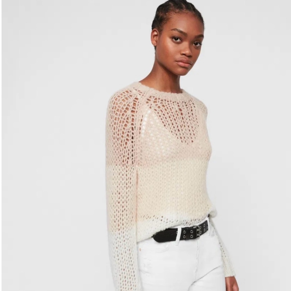 NWT All Saints Cream Knit Sweater